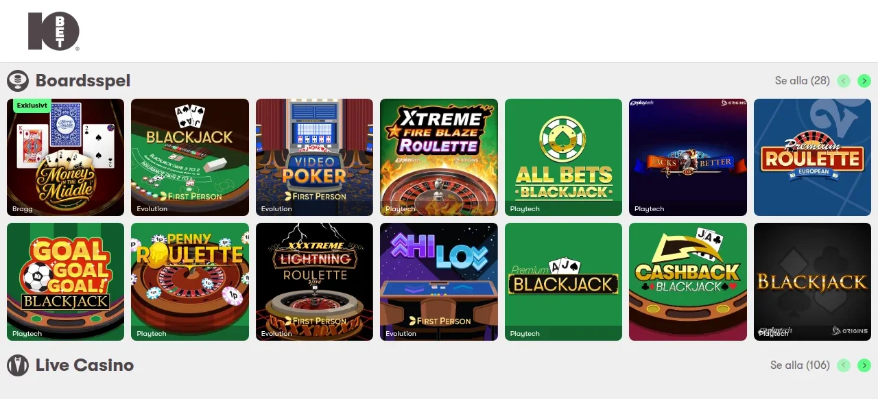 10bets spellobby ytterligare en bit ner på sidan