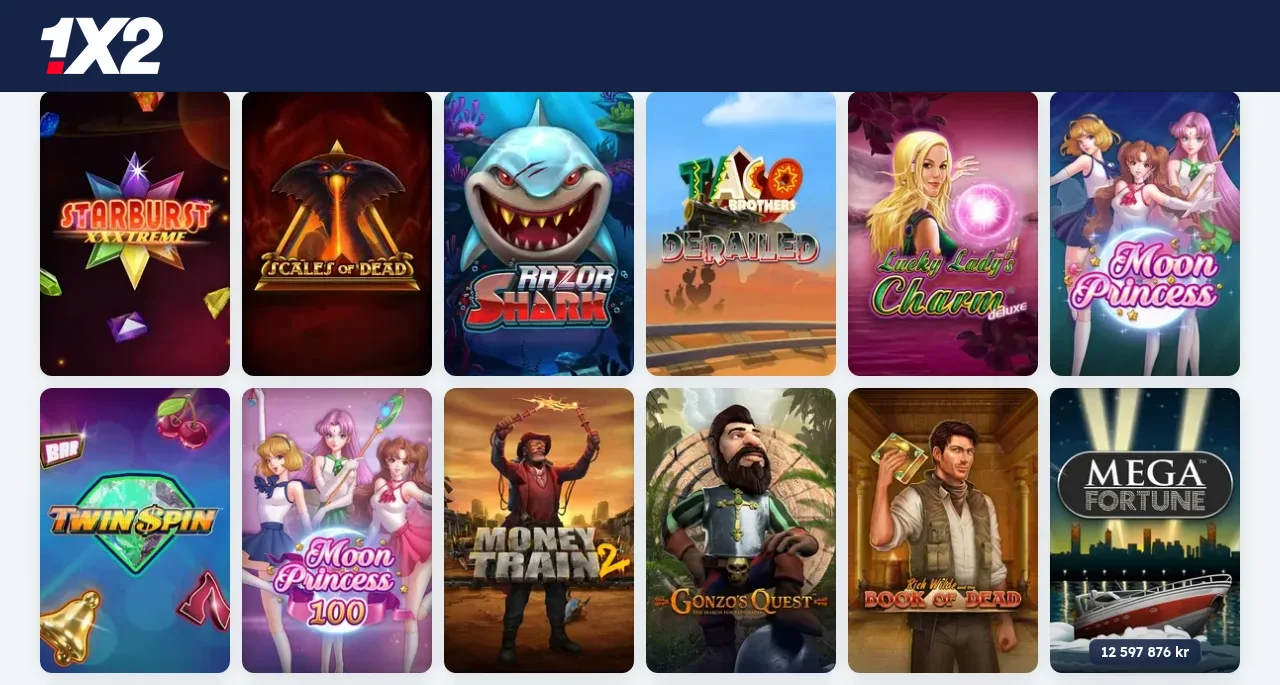 Spellobbyn hos 1X2 med slots som rutor