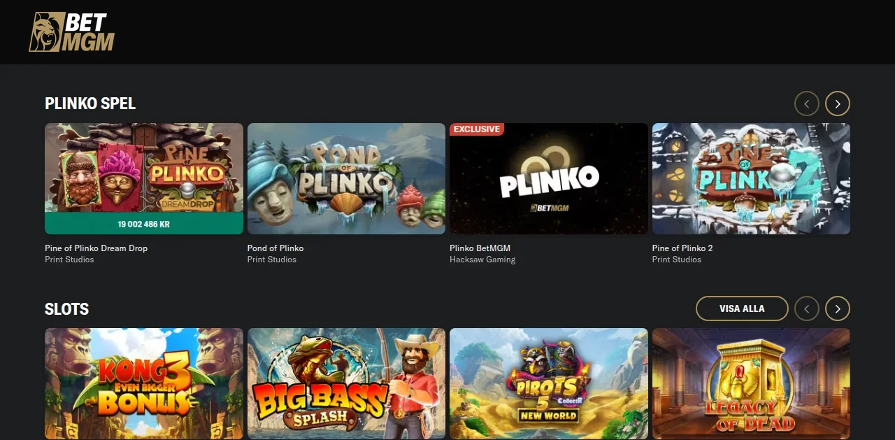 Spelautomater hos BetMGM med Pirots 5 bland titlarna