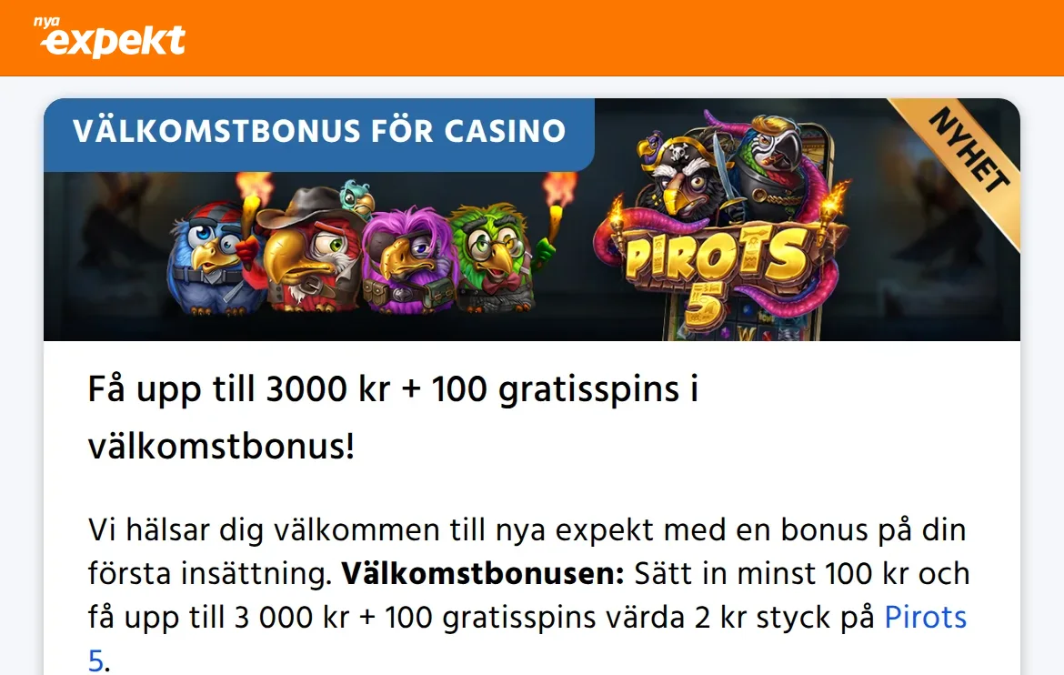Expekts kampanjsida med aktuella erbjudanden