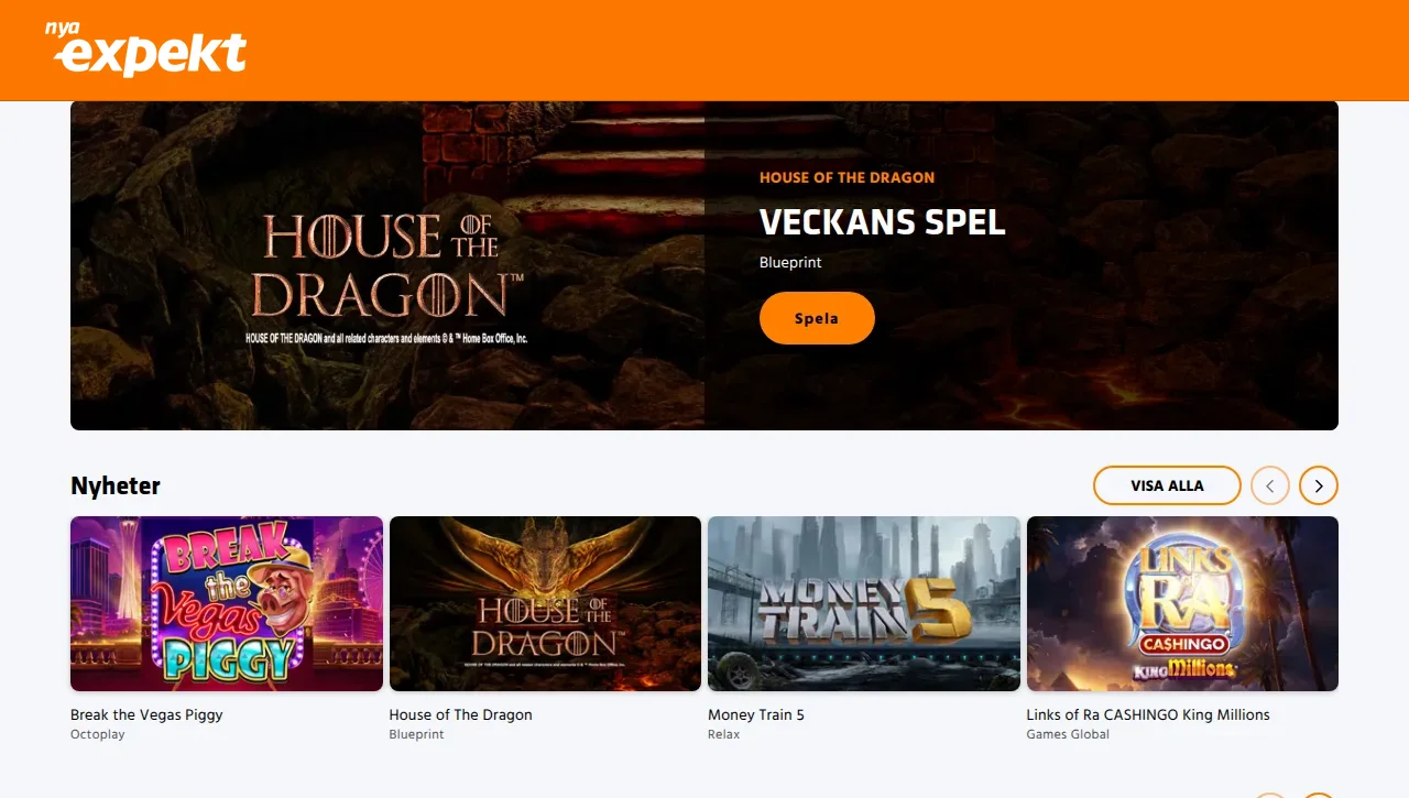 Expekts spellobby längre ned på sidan