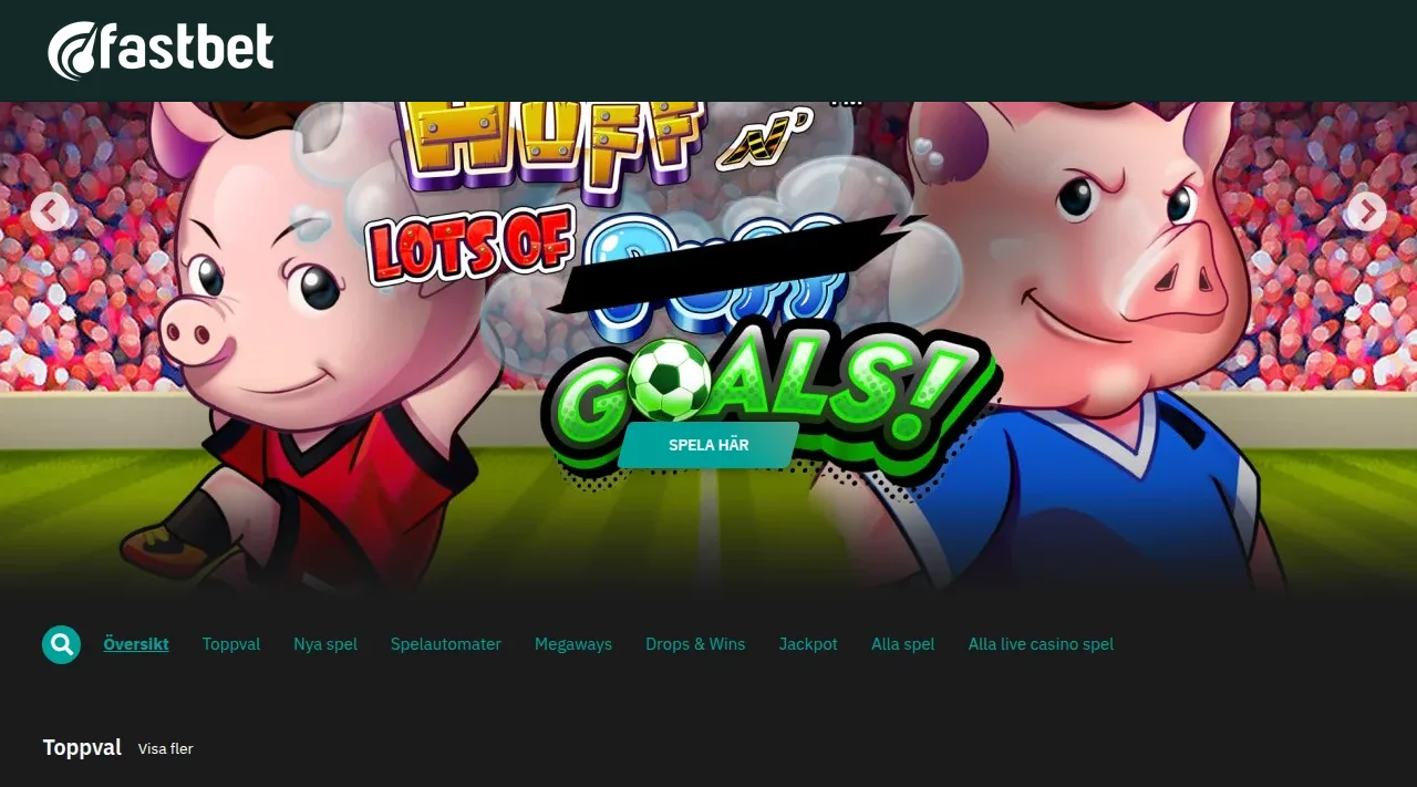 Fastbets spellobby längre ner på sidan