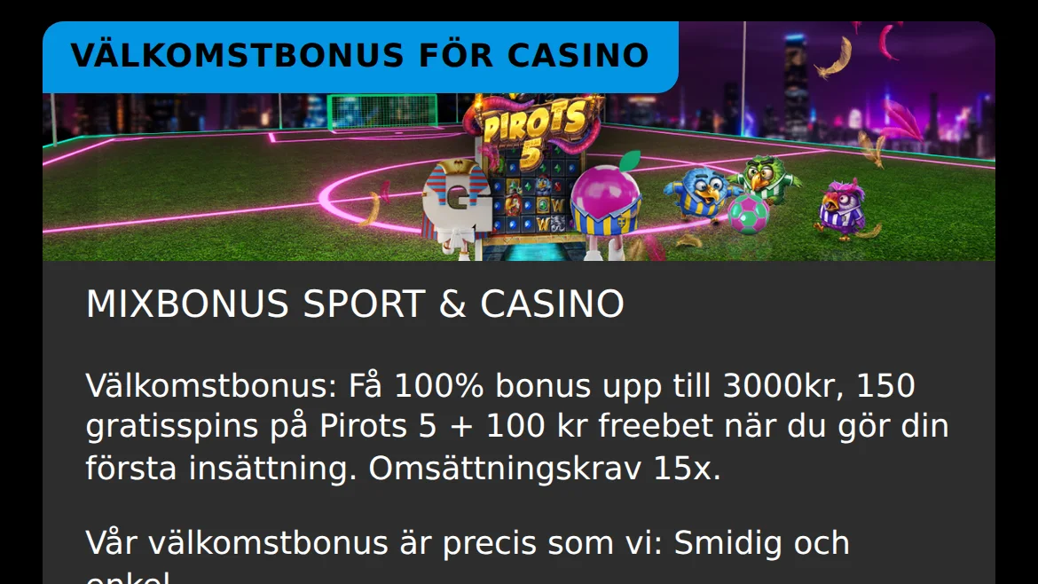 Gogocasinos kampanjsida med välkomstbonus på 100 % upp till 3 000 kr, free spins och free bet