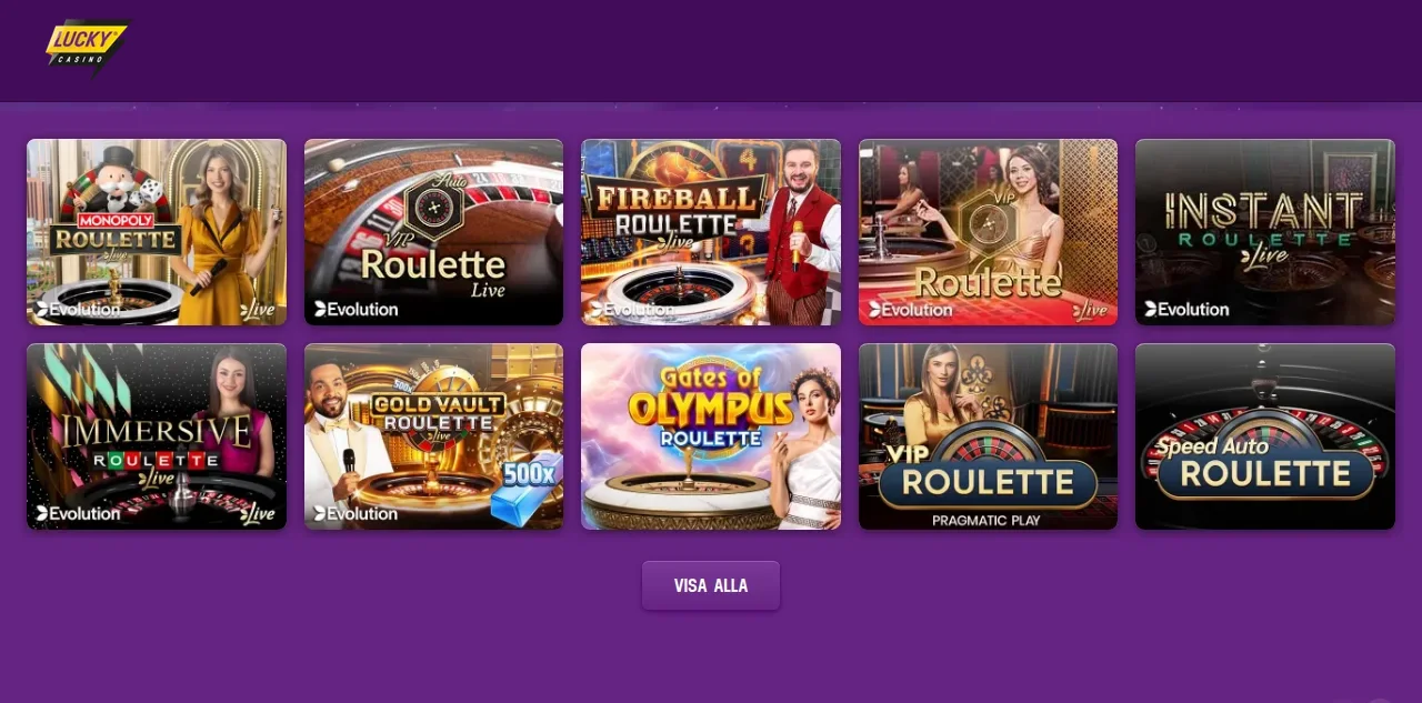 Luckycasinos livecasinosektion