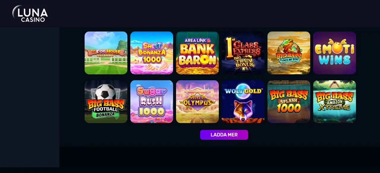 Lunacasinos spellobby med speltiles
