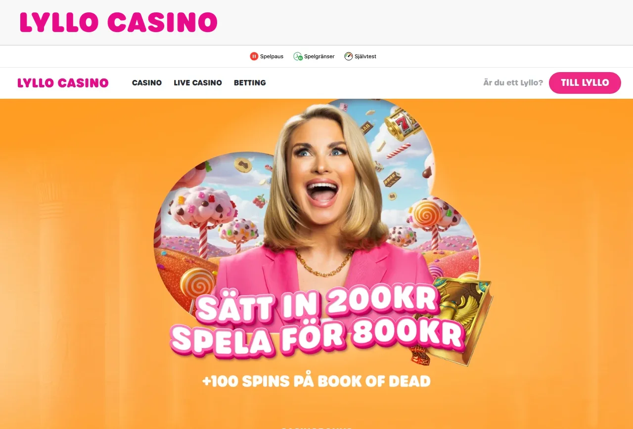 Jackpottsektionen i Lyllocasinos spellobby