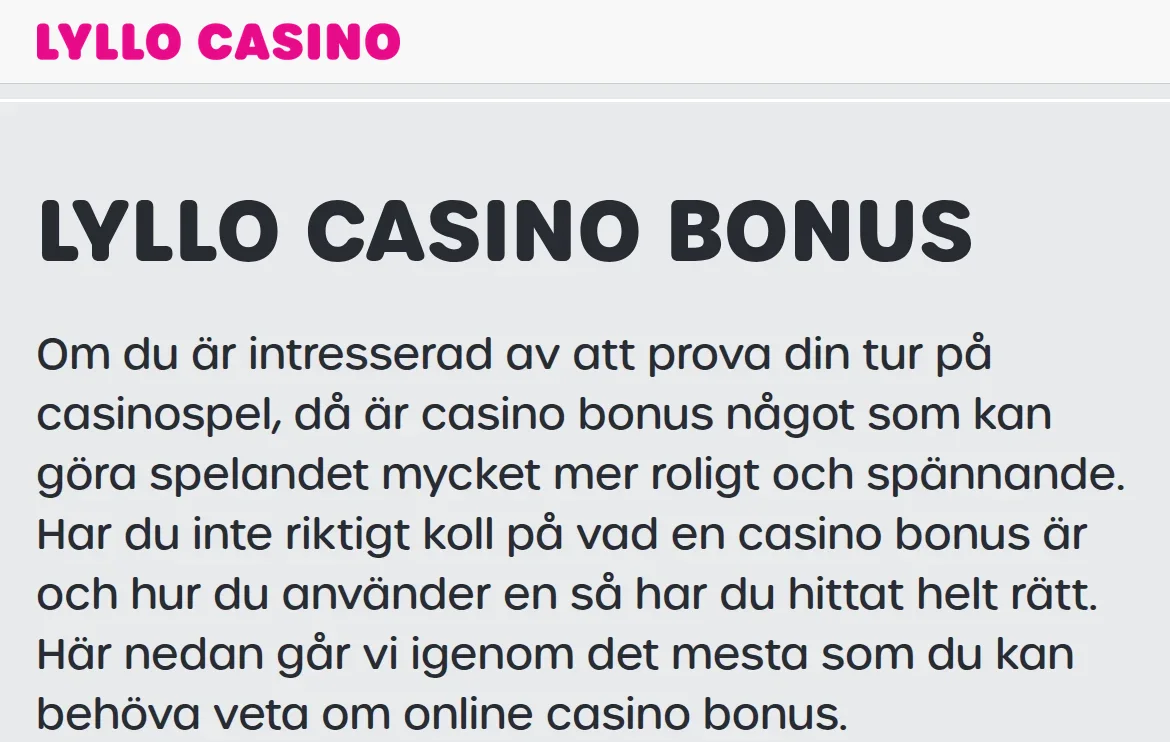 Lyllocasinos kampanjsida med välkomstbonusen 300% upp till 600 kr och 100 free spins