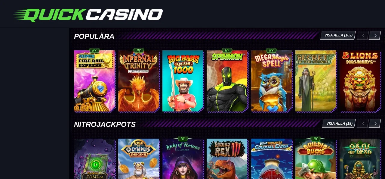 Quickcasinos spellobby med slots