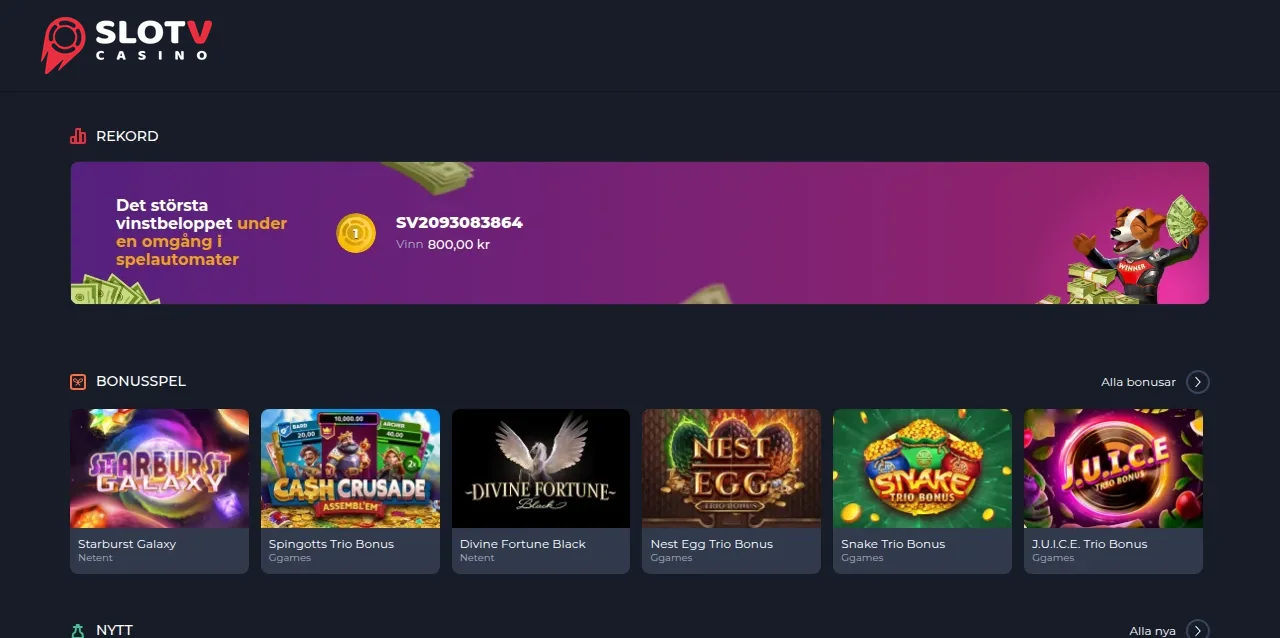 Slotv spellobby med slots som spelrutor