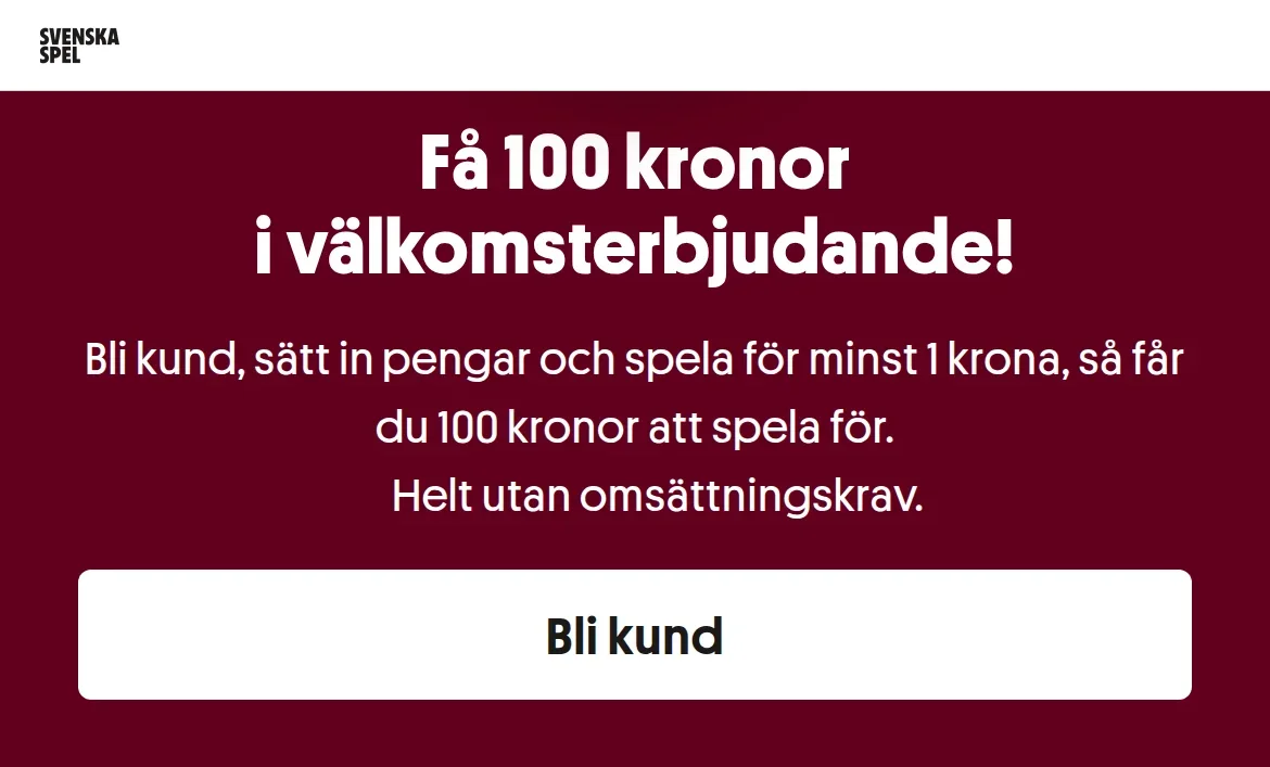 Kampanjsidan på Spela.Svenskaspel med aktuella erbjudanden
