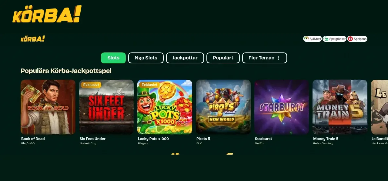 Körba (xn--krba-5qa) spellobby med slots och spelrutor