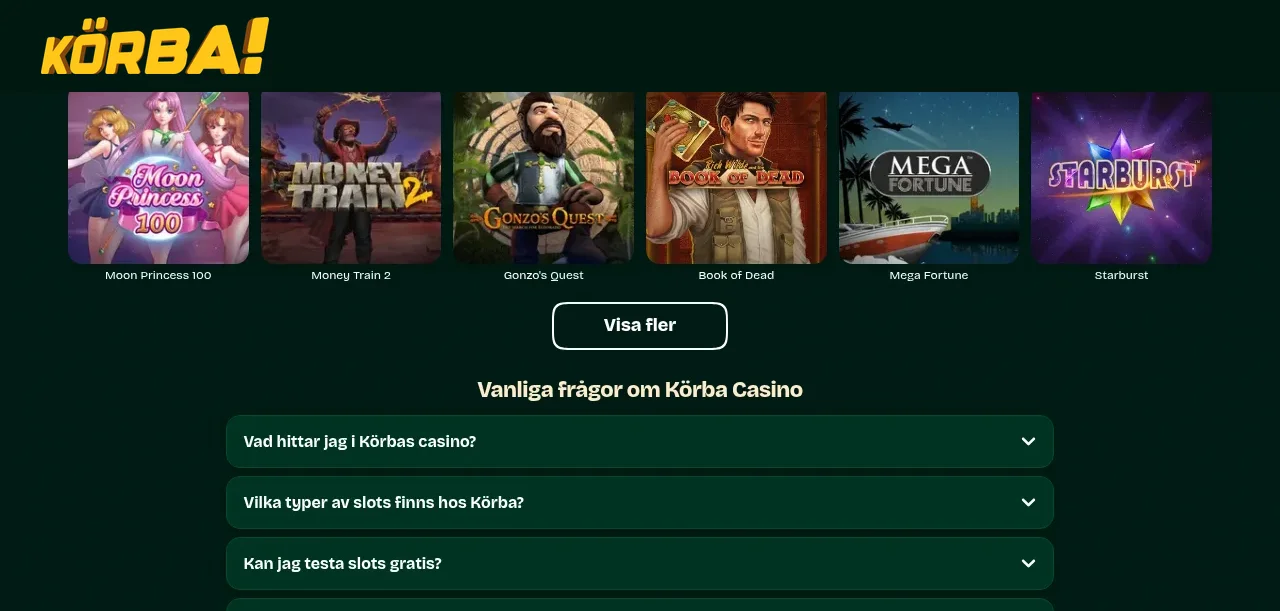 Körba (xn--krba-5qa) lobby med ytterligare spelrutor